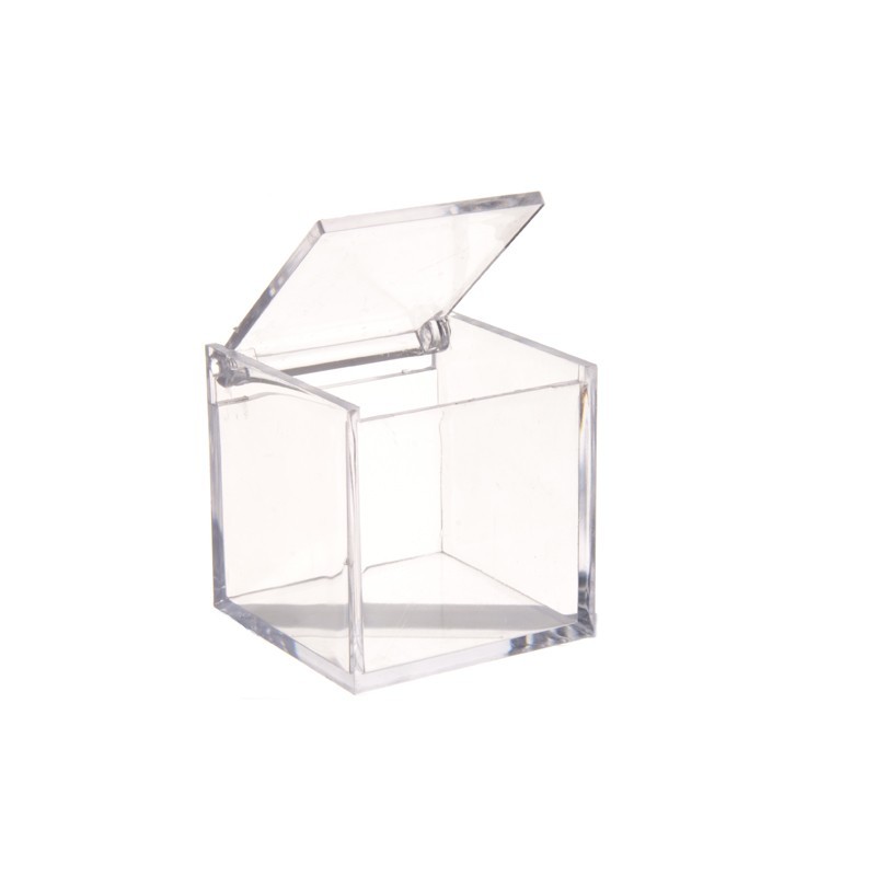 Cube Transparent Plexi Contenant Pour Dragees Tout Ceremonie